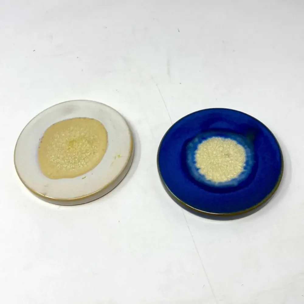 Threshold Blue Ceramic Coasters Set of 2 Cork Back Modern Minimalist Decor